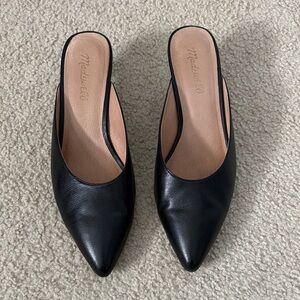 Madewell Classic Black Leather Mules